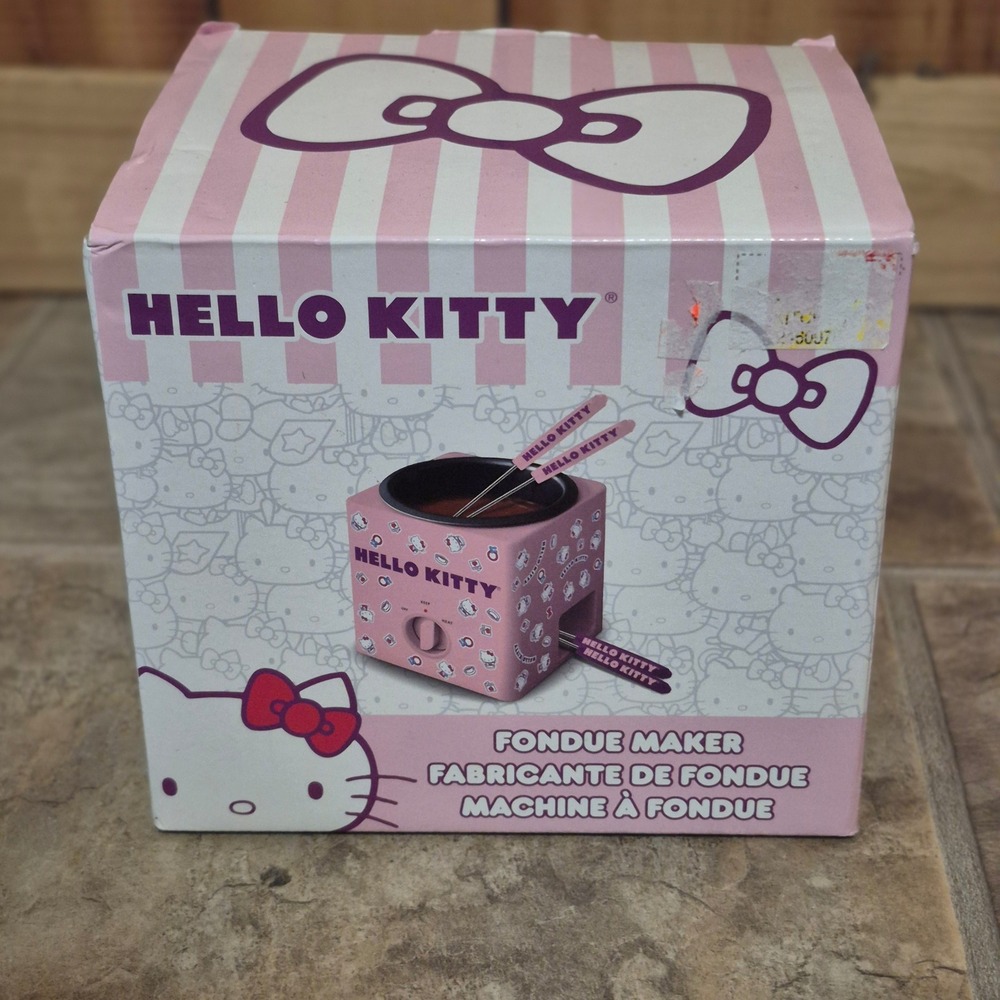 Hello Kitty Chocolate Dipping Fondue Maker - New In Box Includes 4 Fondue Forks